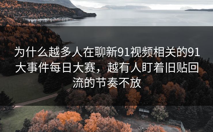 为什么越多人在聊新91视频相关的91大事件每日大赛，越有人盯着旧贴回流的节奏不放