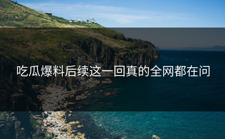 吃瓜爆料后续这一回真的全网都在问