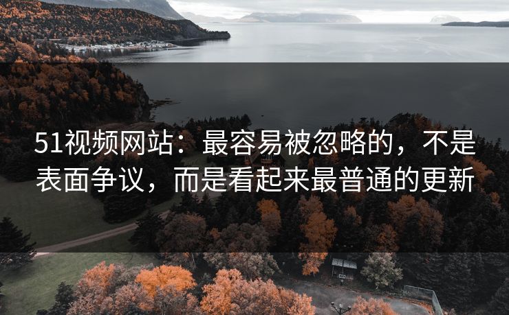 51视频网站：最容易被忽略的，不是表面争议，而是看起来最普通的更新