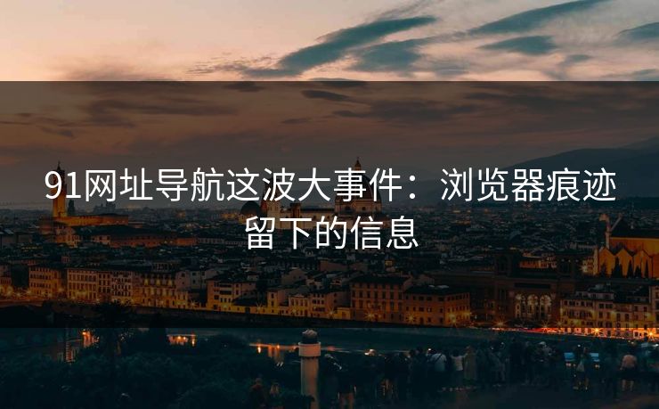 91网址导航这波大事件：浏览器痕迹留下的信息