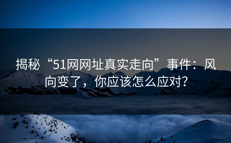 揭秘“51网网址真实走向”事件：风向变了，你应该怎么应对？