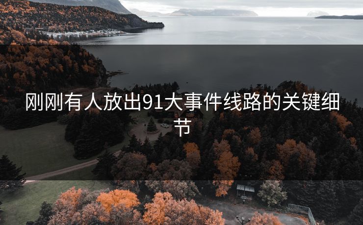 刚刚有人放出91大事件线路的关键细节