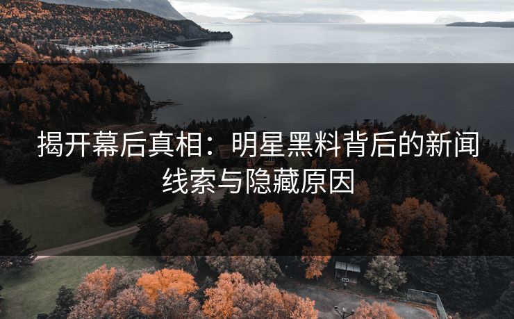揭开幕后真相：明星黑料背后的新闻线索与隐藏原因